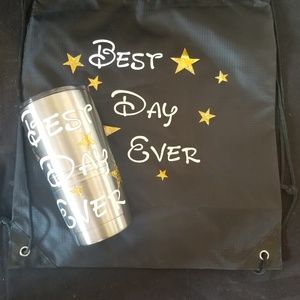 Custom, Designer cup and bag set.